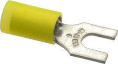 Thomas & Betts - #8 Stud, 12 to 10 AWG Compatible, Partially Insulated, Crimp Connection, Standard Fork Terminal - Exact Tool & Supply