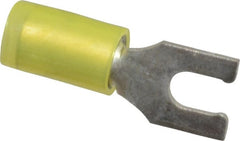 Thomas & Betts - #8 Stud, 12 to 10 AWG Compatible, Partially Insulated, Crimp Connection, Locking Fork Terminal - Exact Tool & Supply