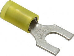 Thomas & Betts - 1/4" Stud, 12 to 10 AWG Compatible, Partially Insulated, Crimp Connection, Locking Fork Terminal - Exact Tool & Supply