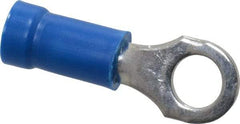 Thomas & Betts - 18-14 AWG Partially Insulated Crimp Connection D Shaped Ring Terminal - #10 Stud, 0.97" OAL x 0.31" Wide, Tin Plated Copper Contact - Exact Tool & Supply