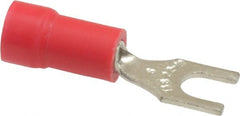 Thomas & Betts - #6 Stud, 22 to 16 AWG Compatible, Partially Insulated, Crimp Connection, Standard Fork Terminal - Exact Tool & Supply