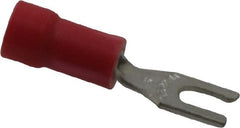 Thomas & Betts - #6 Stud, 22 to 16 AWG Compatible, Partially Insulated, Crimp Connection, Locking Fork Terminal - Exact Tool & Supply