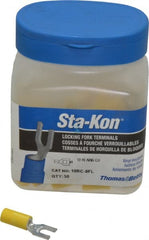 Thomas & Betts - #8 Stud, 12 to 10 AWG Compatible, Partially Insulated, Crimp Connection, Locking Fork Terminal - Exact Tool & Supply