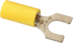 Thomas & Betts - 1/4" Stud, 12 to 10 AWG Compatible, Partially Insulated, Crimp Connection, Locking Fork Terminal - Exact Tool & Supply