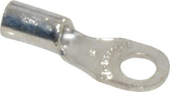 Thomas & Betts - 18-14 AWG Noninsulated Crimp Connection D Shaped Ring Terminal - #6 Stud, 0.72" OAL x 1/4" Wide, Tin Plated Copper Contact - Exact Tool & Supply