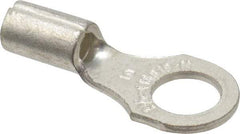 Thomas & Betts - 18-14 AWG Noninsulated Crimp Connection D Shaped Ring Terminal - #10 Stud, 3/4" OAL x 0.31" Wide, Tin Plated Copper Contact - Exact Tool & Supply