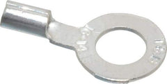 Thomas & Betts - 18-14 AWG Noninsulated Crimp Connection D Shaped Ring Terminal - 1/4" Stud, 0.93" OAL x 1/2" Wide, Tin Plated Copper Contact - Exact Tool & Supply