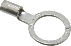 Thomas & Betts - 18-14 AWG Noninsulated Crimp Connection D Shaped Ring Terminal - 3/8" Stud, 0.96" OAL x 0.54" Wide, Tin Plated Copper Contact - Exact Tool & Supply