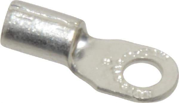 Thomas & Betts - 12-10 AWG Noninsulated Crimp Connection D Shaped Ring Terminal - #8 Stud, 0.82" OAL x 0.31" Wide, Tin Plated Copper Contact - Exact Tool & Supply