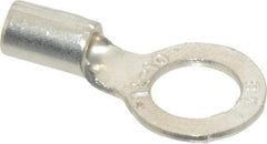 Thomas & Betts - 12-10 AWG Noninsulated Crimp Connection D Shaped Ring Terminal - 5/16" Stud, 0.98" OAL x 1/2" Wide, Tin Plated Copper Contact - Exact Tool & Supply