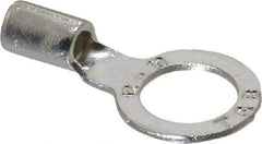 Thomas & Betts - 12-10 AWG Noninsulated Crimp Connection D Shaped Ring Terminal - 3/8" Stud, 1.1" OAL x 0.59" Wide, Tin Plated Copper Contact - Exact Tool & Supply