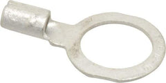 Thomas & Betts - 12-10 AWG Noninsulated Crimp Connection D Shaped Ring Terminal - 1/2" Stud, 1.21" OAL x 0.72" Wide, Tin Plated Copper Contact - Exact Tool & Supply