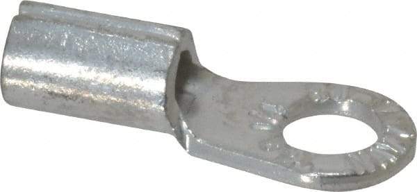 Thomas & Betts - 8 AWG Noninsulated Crimp Connection Circular Ring Terminal - 1/4" Stud, 1.13" OAL x 0.48" Wide, Tin Plated Copper Contact - Exact Tool & Supply