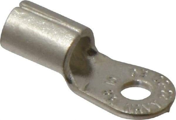 Thomas & Betts - 6 AWG Noninsulated Crimp Connection Circular Ring Terminal - #10 Stud, 1.13" OAL x 0.48" Wide, Tin Plated Copper Contact - Exact Tool & Supply