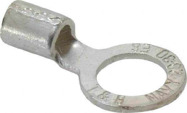 Thomas & Betts - 6 AWG Noninsulated Crimp Connection Circular Ring Terminal - 1/2" Stud, 1.49" OAL x 0.82" Wide, Tin Plated Copper Contact - Exact Tool & Supply