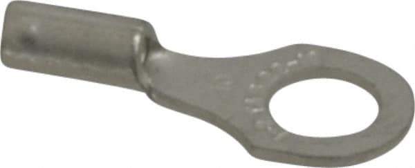Thomas & Betts - 22-16 AWG Noninsulated Crimp Connection D Shaped Ring Terminal - #10 Stud, 3/4" OAL x 0.31" Wide, Tin Plated Copper Contact - Exact Tool & Supply
