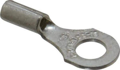 Thomas & Betts - 22-16 AWG Noninsulated Crimp Connection D Shaped Ring Terminal - #8 Stud, 3/4" OAL x 0.31" Wide, Tin Plated Copper Contact - Exact Tool & Supply