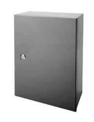 Wiegmann - Steel Standard Enclosure Hinge Flat Cover - NEMA 4, 12, 13, 24" Wide x 24" High x 8" Deep, Dirt-tight, Dust-tight, Oiltight & Watertight - Exact Tool & Supply