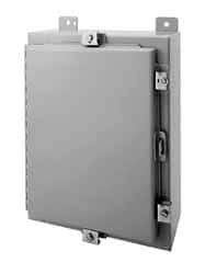 Wiegmann - Steel Standard Enclosure Hinge Flat Cover - NEMA 4, 12, 13, 24" Wide x 24" High x 8" Deep, Dirt-tight, Dust-tight, Oiltight & Watertight - Exact Tool & Supply