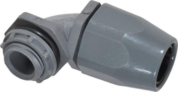 Thomas & Betts - 3/8" Trade, Thermoplastic Threaded Angled Liquidtight Conduit Connector - Insulated - Exact Tool & Supply