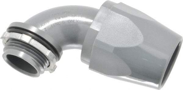 Thomas & Betts - 1" Trade, Thermoplastic Threaded Angled Liquidtight Conduit Connector - Insulated - Exact Tool & Supply