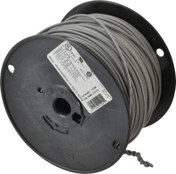 Southwire - 16 AWG, 26 Strand, Gray Machine Tool Wire - PVC, Acid, Moisture and Oil Resistant, 500 Ft. Long - Exact Tool & Supply