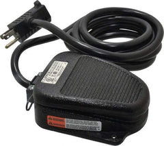 LINEMASTER - 1 Treadle, 15 Amp, 3/4 hp, Momentary (MO), SPST, Electric Foot Switch - 1 NEMA Rated, IP20, Cast Iron, 4-1/2" Long x 3-1/2" Wide x 1-3/4" High - Exact Tool & Supply