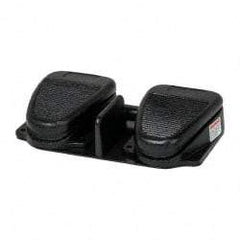 LINEMASTER - 2 Treadles, 20 Amp, 1 hp, Momentary (MO), SPDT, Electric Foot Switch - 1 NEMA Rated, IP20, Cast Iron, 8-1/2" Long x 8.38" Wide x 1-3/4" High - Exact Tool & Supply