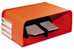LINEMASTER - 2 Treadles, 16 Amp, 1/2 hp, Momentary (MO), DPDT, Electric Foot Switch - 1, 13, 2, 4, 6 & 6P NEMA Rated, IP68, Aluminum, 7 & 11" Long x 11" Wide x 4-1/2" High - Exact Tool & Supply