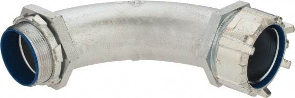 Thomas & Betts - 3" Trade, Malleable Iron Threaded Angled Liquidtight Conduit Connector - Insulated - Exact Tool & Supply
