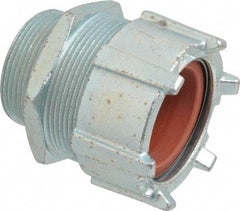 Thomas & Betts - 2-5/32 to 2.36" Cable Capacity, Liquidtight, Straight Strain Relief Cord Grip - 2-1/2 NPT Thread, 4-1/4" Long, Iron & Zinc - Exact Tool & Supply