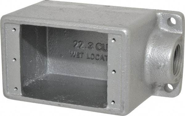 Thomas & Betts - 1 Gang, (1) 3/4" Knockout, Iron Rectangle Device Box - 2-3/4" Overall Width - Exact Tool & Supply