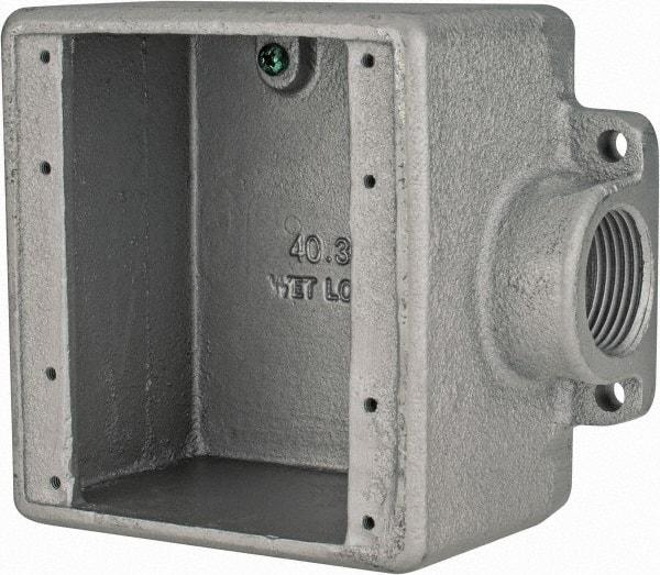 Thomas & Betts - 2 Gang, (1) 1" Knockout, Iron Rectangle Device Box - Zinc Plated - Exact Tool & Supply