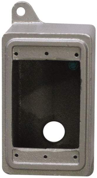 O-Z/Gedney - 1 Gang, 1/2" Knockouts, Iron Rectangle Device Box - Aluminum Enamel, Zinc Electroplated - Exact Tool & Supply