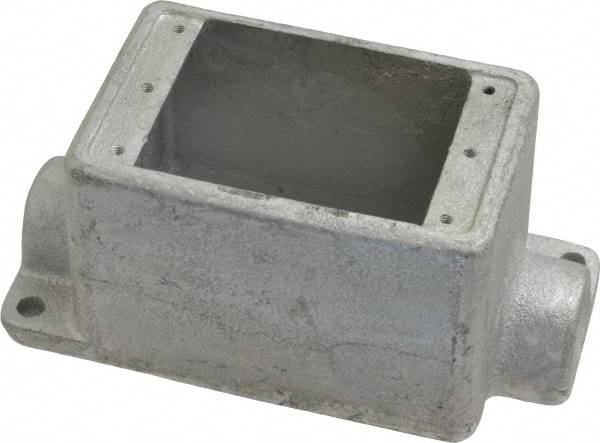 Thomas & Betts - 1 Gang, (2) 1/2" Knockouts, Iron Rectangle Device Box - 2-3/4" Overall Width - Exact Tool & Supply