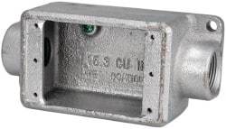 Thomas & Betts - 1 Gang, (2) 3/4" Knockouts, Iron Rectangle Device Box - Zinc Plated - Exact Tool & Supply