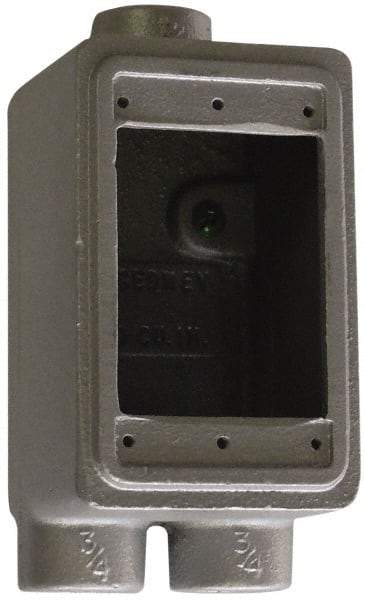 O-Z/Gedney - 1 Gang, 1/2" Knockouts, Iron Rectangle Outlet Box - Weather Resistant - Exact Tool & Supply