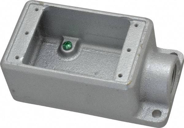 Thomas & Betts - 1 Gang, (1) 3/4" Knockout, Iron Rectangle Device Box - 2-3/4" Overall Width x 2" Overall Depth - Exact Tool & Supply