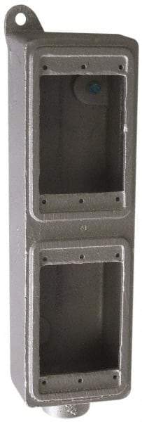 O-Z/Gedney - 1 Gang, 3/4" Knockouts, Iron Rectangle Device Box - Aluminum Enamel, Zinc Electroplated - Exact Tool & Supply