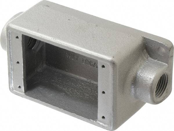Thomas & Betts - 1 Gang, (2) 1/2" Knockouts, Iron Rectangle Device Box - 5.38" Overall Height x 2-3/4" Overall Width x 2" Overall Depth - Exact Tool & Supply