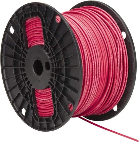 Southwire - THHN/THWN, 14 AWG, 15 Amp, 500' Long, Stranded Core, 19 Strand Building Wire - Red, Thermoplastic Insulation - Exact Tool & Supply