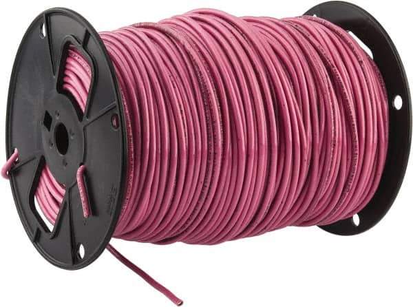 Southwire - THHN/THWN, 10 AWG, 30 Amp, 500' Long, Stranded Core, 19 Strand Building Wire - Pink, Thermoplastic Insulation - Exact Tool & Supply