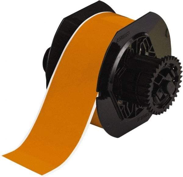 Brady - 2-1/4" Wide x 1,200" Long, Orange Vinyl Tape - For BBP30 Label Printer, BBP33 Label Printer, BBP35 Multicolor Sign & Label Printer, BBP37 Color & Cut Sign & Label Printer, BradyPrinter S3100, BBP31 Sign & Label Printer - Exact Tool & Supply
