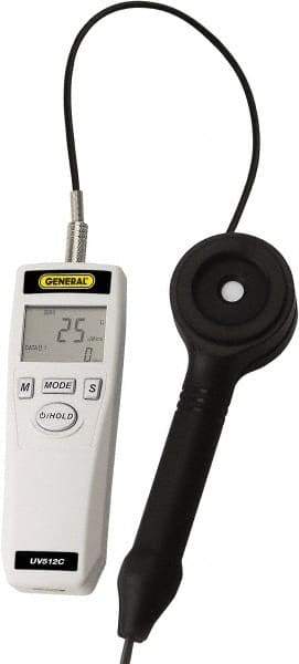 General - 9 Volt Battery, LCD Display, Light Meter - 4 Accuracy, Compatible with UVC Lighting, Built In Memory - Exact Tool & Supply