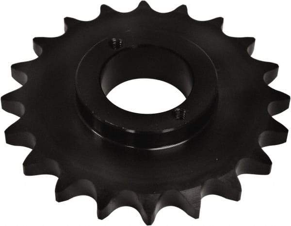 U.S. Tsubaki - 35 Teeth, 1/2" Chain Pitch, Chain Size 40, Split Taper Sprocket - 5-37/64" Pitch Diam, 5.86" Outside Diam - Exact Tool & Supply