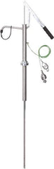 PRO-LUBE - 64 Strokes per Gal, 1/2" Outlet, Stainless Steel Hand Operated Lever Pump - 2 oz per Stroke, 29" OAL, For 2" Bung Drums, For Acetone, Adblue, Benzene, DEF, Diesel, Kerosene, Lacquer, Naphtha, Thinners, Urea & Gasoline - Exact Tool & Supply