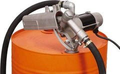 PRO-LUBE - 12 GPM, 3/4" Hose Diam, Kerosene & Diesel Pump - Aluminum Die Cast Pump, 3/4" Inlet, 3/4" Outlet, 12 VDC, 9.84' Hose Length, 1/4 hp - Exact Tool & Supply