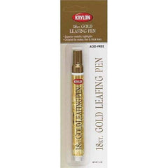 Krylon - 0.33 oz Gold Metallic Finish Paint Pen - Leafing, Direct to Metal, 875 gL VOC Compliance - Exact Tool & Supply