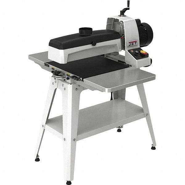 Jet - 5" Diam x 18" Long, Single Phase Floor Drum Sanding Machine - 1/32" Sanding Depth, 1/32 to 3" Thick x 32" Wide Workpiece - Exact Tool & Supply
