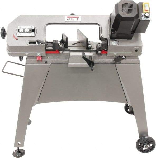Jet - 5 x 6" Semi-Automatic Combo Horizontal & Vertical Bandsaw - 1 Phase, 90° Vise Angle of Rotation, 1/2 hp, 115 Volts, Geared Head Drive - Exact Tool & Supply